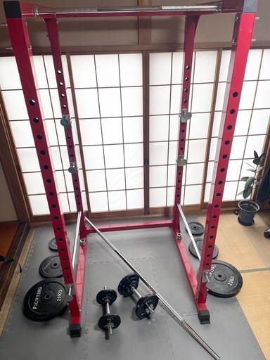 fighting loadパワーラック＋バーベル＋プレート計150kg