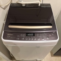 hisense 8kg縦型洗濯機の画像