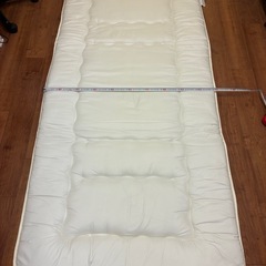 シングル　布団セット　白敷布団　ブラウンチェック掛布団の画像