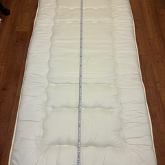 シングル　布団セット　白敷布団　ブラウンチェック掛布団の画像