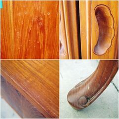 渡辺家具 猫脚　サイドキャビネット　FAX台M805 フレンチアンティークスタイル　電話台　リビングボード　ロココ調 家具　飾り棚の画像