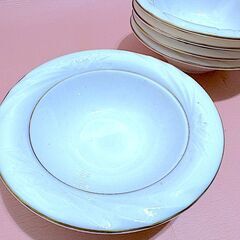 【未使用／5枚セット 箱】リッチモンド RICHFIELD シェリル BD-864 サラダボウル 金縁 ホワイト 高級洋食器の画像