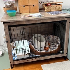 木目調 ウッディサークル 　FEANDREA 犬 ケージ の画像