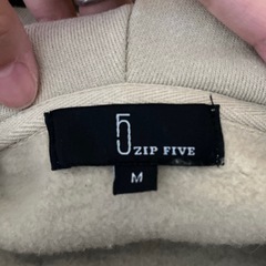 ZIP FIVE フード付き　トレーナー　パーカー　ベージュ　ビッグシルエットの画像