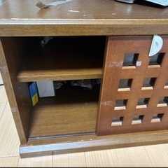 収納付き木製テレビ台の画像