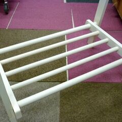 ☆木製 ハンガーラック 幅845mm 奥行400mm 高さ1500mm ホワイト 衣類収納 A型 コートハンガー 白 札幌市 豊平区 平岸店の画像