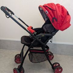 アップリカ ベビーカー 赤 水玉 軽量 フライル ベビー用品の画像