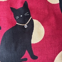 猫柄トートバッグ 着物作家作一点もの 特価の画像