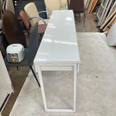 180cm ロングデスク 机 ホワイト 引き出し収納付き の画像