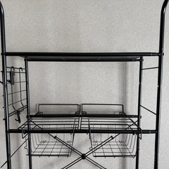 美品　洗濯機用ラック　黒の画像