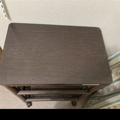 ブラウン 3段キッチンワゴン キャスター付の画像