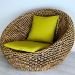 ウォーターヒヤシンス製 一人掛けチェアの画像