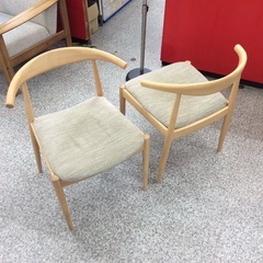 【ニトリのNDコレクション】 ダイニングセット　ニトリ　NITORI　NDコレクション　食卓テーブルセット　イス2脚　布座面：ナチュラルの画像