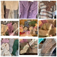 手編み　セーター、帽子、手袋　ほぼ未使用　の画像