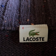 ラコステ ウール100％ 日本製 ニット ジップジャケット 4 パープル系 LACOSTE メンズ の画像