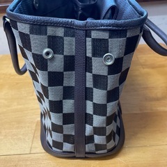 チェック柄 ホースヘア×オーストリッチ本革 バッグ の画像