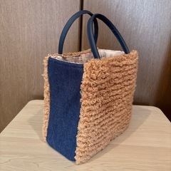 ふわふわ✖️デニムバッグ 着物作家作 一点もの 特価の画像
