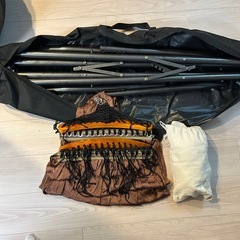 引取り限定　ハンモック　チェア　ハンガーラック　3点セット　ベランダ使用の画像