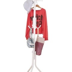 アイリスオーヤマ ハンガーラック 衣類収納 衣類掛け 落ちにくい 倒れにくい ポールハンガー コートハンガー 高さ175㎝ ホワイト S-HP の画像