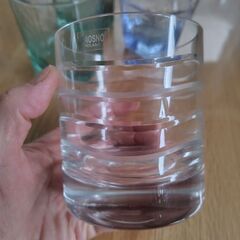 ロックグラス　4個　グリーン　ブルー　クリア　コップの画像