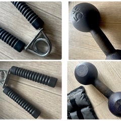 ダンベル 5kg ウェイトベルト ハンドグリッパー筋トレ4点セット　ダイエットの画像