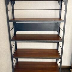 unico ウニコ ランバー シェルフ 棚 本棚 アイアン×木製 ラックの画像