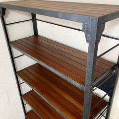 unico ウニコ ランバー シェルフ 棚 本棚 アイアン×木製 ラックの画像