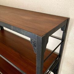 unico ウニコ ランバー シェルフ 棚 本棚 アイアン×木製 ラックの画像