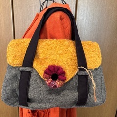 ヘリンボーン柄バッグ 着物作家作一点もの 特価の画像