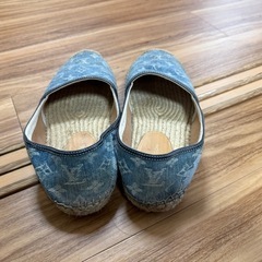 ルイヴィトンデニムエスパドリーユスニーカー中古の画像
