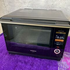 【HITACHI】 日立 遮熱水蒸気 オーブンレンジ MRO-W10Z ブラック 動作確認済み 2021年製 ヘルシーシェフ A0897の画像