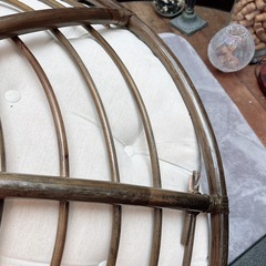 椅子　チェアー　スチール　ソファ　ラタンソファパパさんチェアー　　の画像