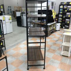 ＼家具＊家電のお店／【ｼﾞｬﾝｸﾞﾙｼﾞｬﾝｸﾞﾙ石川金沢店】レンジラック 木目調 黒   W(幅)80×D(奥行き)45×H(高さ)168.5cmの画像