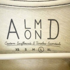 【未使用】ALMOND アーモンド 半袖Tシャツ ロゴ ブランド USAコットン L ナチュラル TS2013S ユニセックスの画像