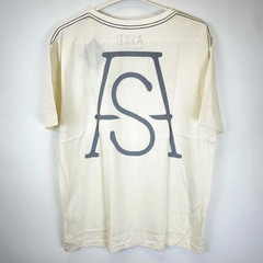 【未使用】ALMOND アーモンド 半袖Tシャツ ロゴ ブランド USAコットン L ナチュラル TS2013S ユニセックスの画像