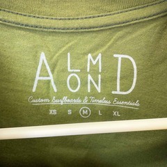 【未使用】Almond Surfboards & Design アーモンドサーフボードデザイン DIAMOND A LOGO S/S 半袖Tシャツ ロゴ M カーキ TS1904SP ユニセックスの画像