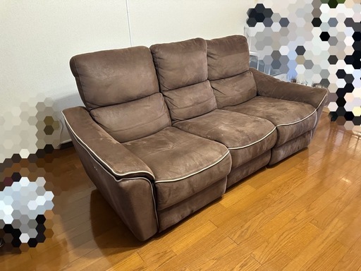 3人掛け電動リクライニングソファ