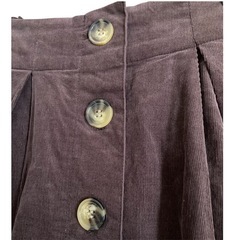 【新品タグなし】Pink Adobe フロントボタン コーデュロイスカートブラウン 茶 Ｍの画像