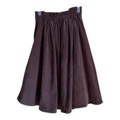 【新品タグなし】Pink Adobe フロントボタン コーデュロイスカートブラウン 茶 Ｍの画像