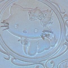 【未使用】ハローキティ ガラス大皿 サンリオ 正規品｜キティちゃん ローズ模様 クリアプレートの画像