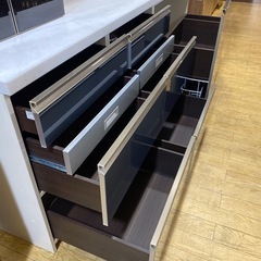 🇯🇵国産家具🇯🇵pamouna レンジボード キッチンボード 食器棚 オープンボード 幅220cm パモウナ ハイモデル NO.2701Ｆ　の画像