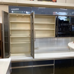 🇯🇵国産家具🇯🇵pamouna レンジボード キッチンボード 食器棚 オープンボード 幅220cm パモウナ ハイモデル NO.2701Ｆ　の画像