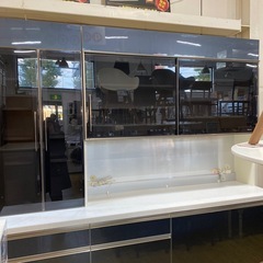 🇯🇵国産家具🇯🇵pamouna レンジボード キッチンボード 食器棚 オープンボード 幅220cm パモウナ ハイモデル NO.2701Ｆ　の画像