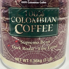 KIRKLAND 100% コロンビア コーヒー 1.36kg ダークロースト 細挽き 賞味期限2027/1/6　Z48-373327の画像