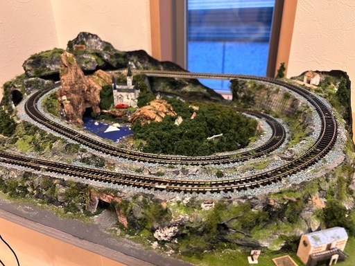 再◾️ジオラマ　Nゲージ　レール付き　街並み　鉄道　