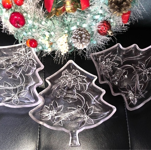 🎄クリスマスツリー型🎄ガラス皿 (Jay) 古島の食器《プレート》の中古