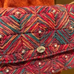 赤系ハンドバッグ 着物作家作一点もの 特価の画像