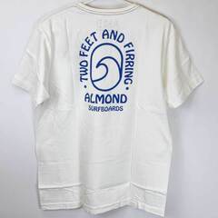 【未使用】Almond Surfboards & Design アーモンドサーフボードデザイン TWO FEET AND FIRRING 半袖 Tシャツ L ホワイト TS2107S ユニセックス USAコットンの画像