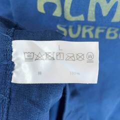【未使用】Almond Surfboards & Design アーモンドサーフボードデザイン TWO FEET AND FIRRING 半袖 Tシャツ L ネイビー TS2107S ユニセックス USAコットンの画像