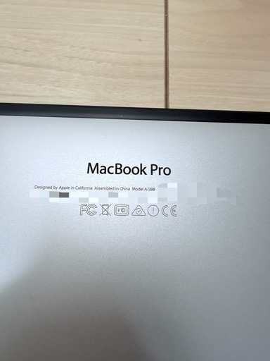 MacBook Pro 15インチ Mid 2015 / Core i7 / 16GB / SSD 512GB / 初期化済